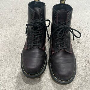 Dr. Martens SR Atlas Leather Lace Up Boots Oxblood Women's Size 6 Softwair Soles